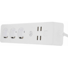 Elektrības pagarinātājs WiFi Power Strip, 3 Outlets, 4*USB 4A, 2200W, 10A, 1.8m