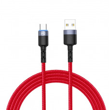 Tellur Data cable USB to Type-C with LED Light, 3A, 1.2m red