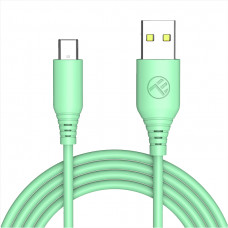 Tellur Silicone USB to Type-C cable 3A, 1m, green