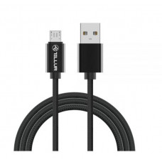 Tellur Data cable, USB to Micro USB, Nylon Braided, 1m black