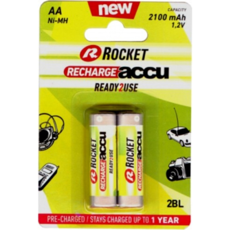 Rocket Precharged HR6 2100MAH ALWAYS READY Blistera iepakojumā 2gb.