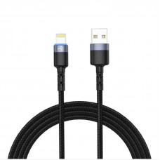 Tellur Data cable USB to Lightning LED, Nylon Braided, 1.2m black