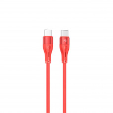 Tellur Silicone Type-C to Type-C cable PD60W 1m red