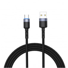 Tellur Data cable, USB to Type-C, LED, Nylon Braided, 1.2m black