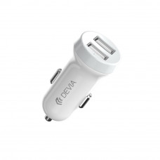 Devia Smart sērijas auto lādētāja tērps Lightning (5V3.1A,2USB) balts