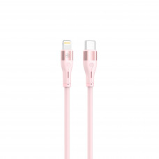 Tellur Silicone Type-C to Lightning cable PD30W 1m pink