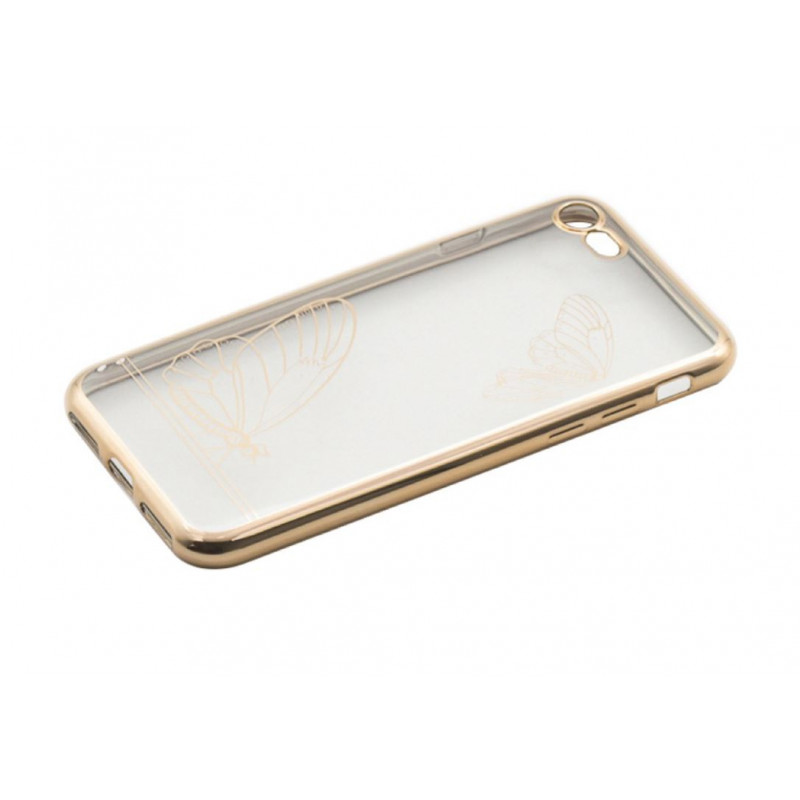 Tellur Cover Silicone for iPhone 7 Butterfly gold