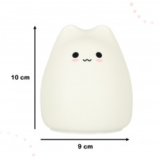 Silicone night light white cat