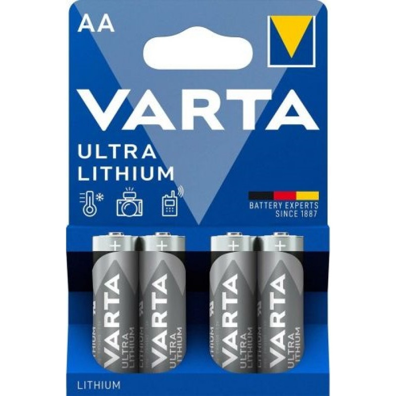 Varta MN 1500 Ultra Lithium AA (LR6) Blistera iepakojumā 4gb.