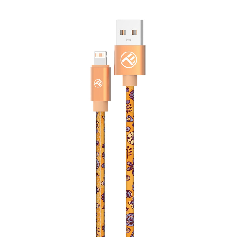 Tellur Graffiti USB uz Lightning kabelis 3A 1m oranžs