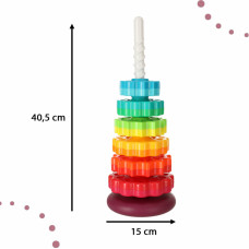 Rainbow tower pyramid pinwheel spiral for stacking