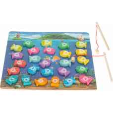 Montessori wooden fish fishing magnet game