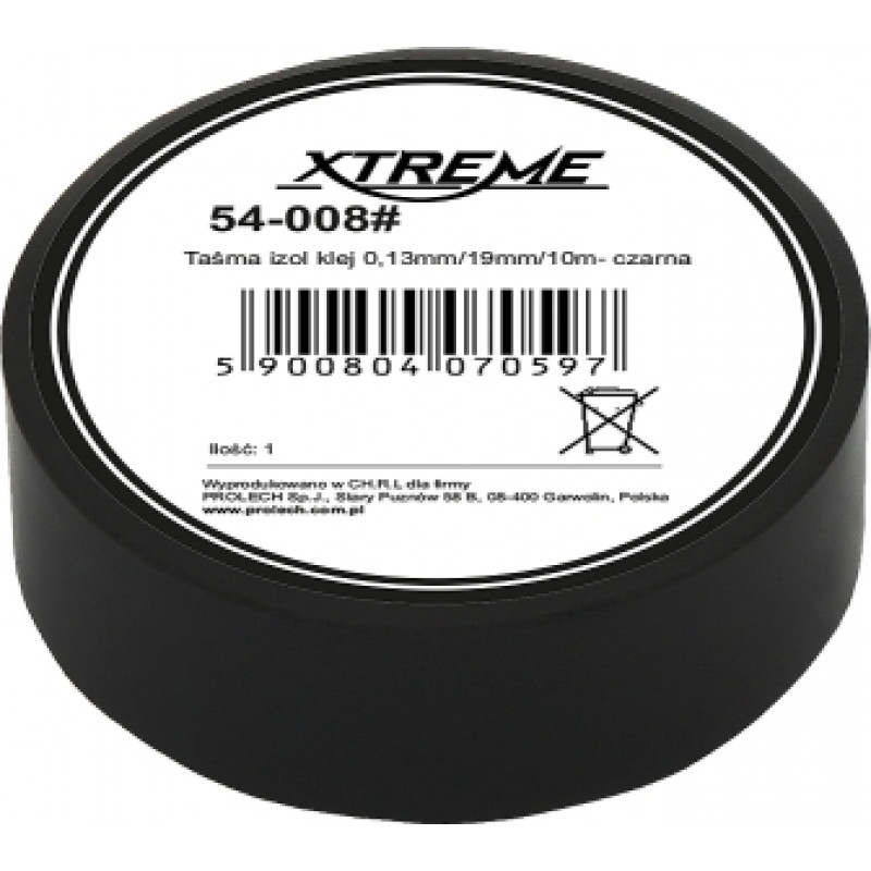 Xtreme 54-008 IZOLĀCIJAS LENTA PVC MELNA 0.15MM X 15MM X 10M