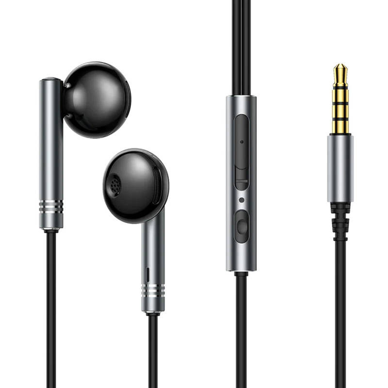 Joyroom Wired Earphones Joyroom JR-EW06, Half in Ear (Dark Gray)