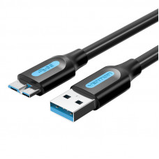 USB 3.0 A uz Micro-B kabelis Vention COPBG 2A 1,5 m melns PVC