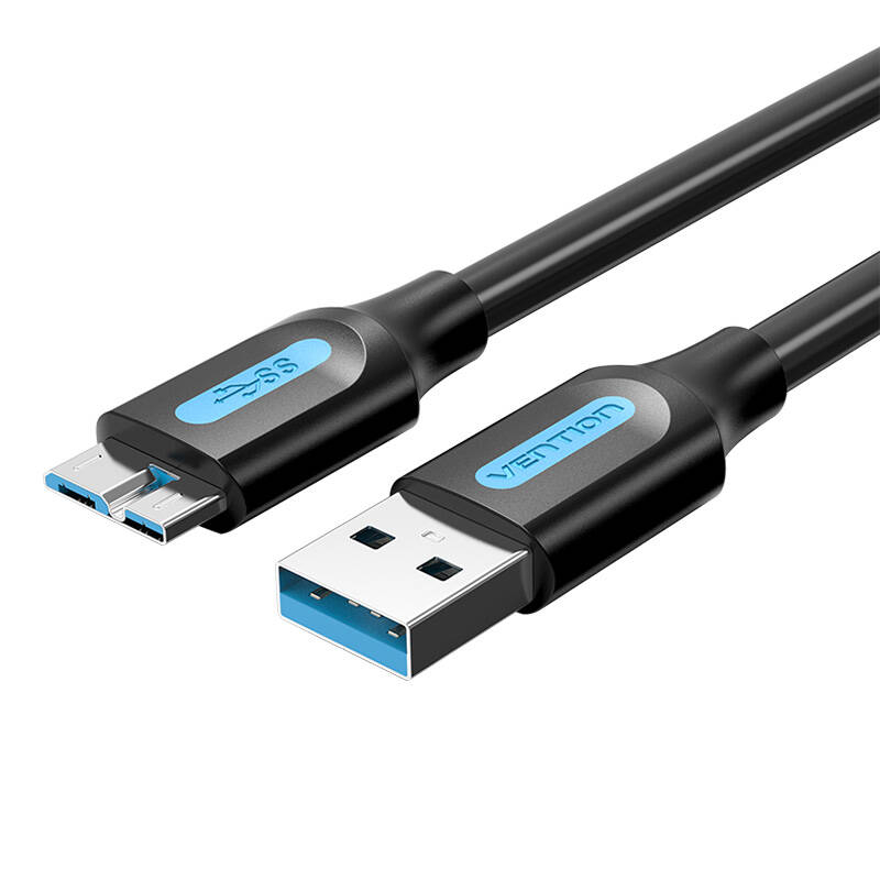 USB 3.0 A uz Micro-B kabelis Vention COPBG 2A 1,5 m melns PVC