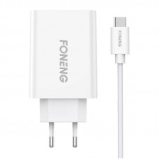 Ātrais lādētājs Foneng 1x USB EU43+ USB Type C kabelis