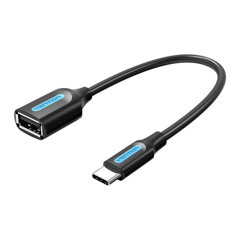 Adapter OTG USB-C 2.0 vīrišķais–sieviešu USB-A Vention CCSBB 0,15 m (melns)