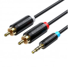 Audio kabelis 3.5mm uz 2x RCA Vention BCLBH 2m Black