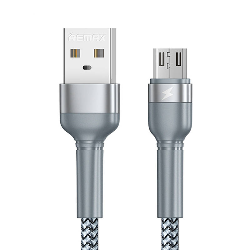 Remax Cable USB Micro Remax Jany Alloy, 1m, 2.4A (silver)