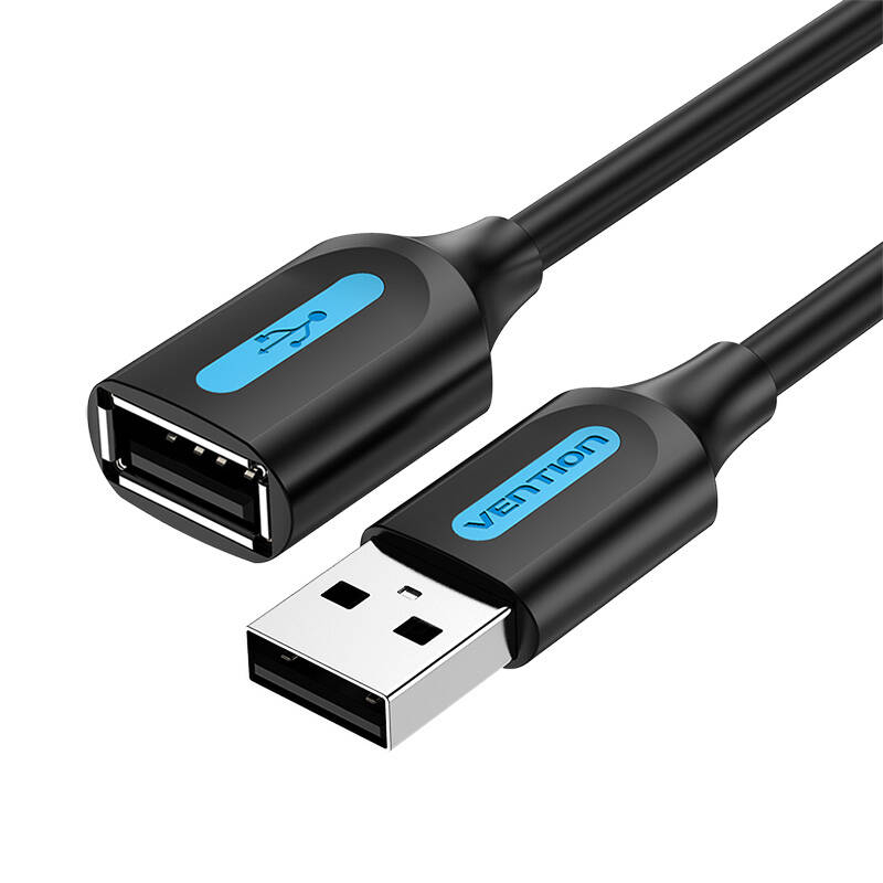 Vention pagarinātāja kabelis USB 2.0 vīrišķais-sieviete Vention CBIBF 1m melns