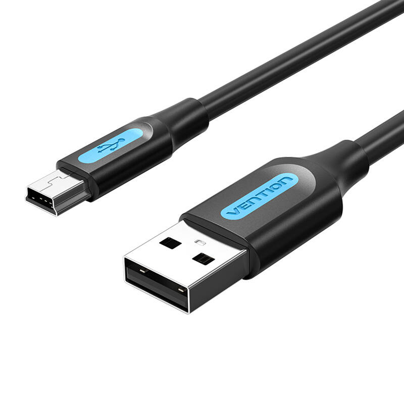 USB 2.0 A uz Mini-B kabelis Vention COMBH 2m Black PVC