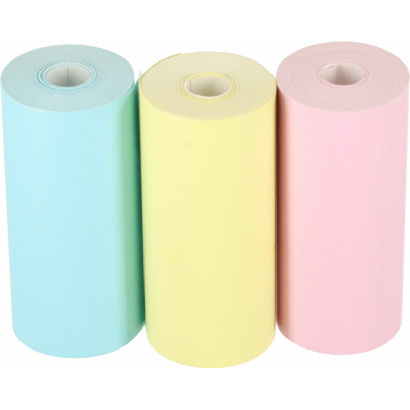 Rolls paper thermal cartridge for mini printer 5.7cmx3m 3 pieces colorful