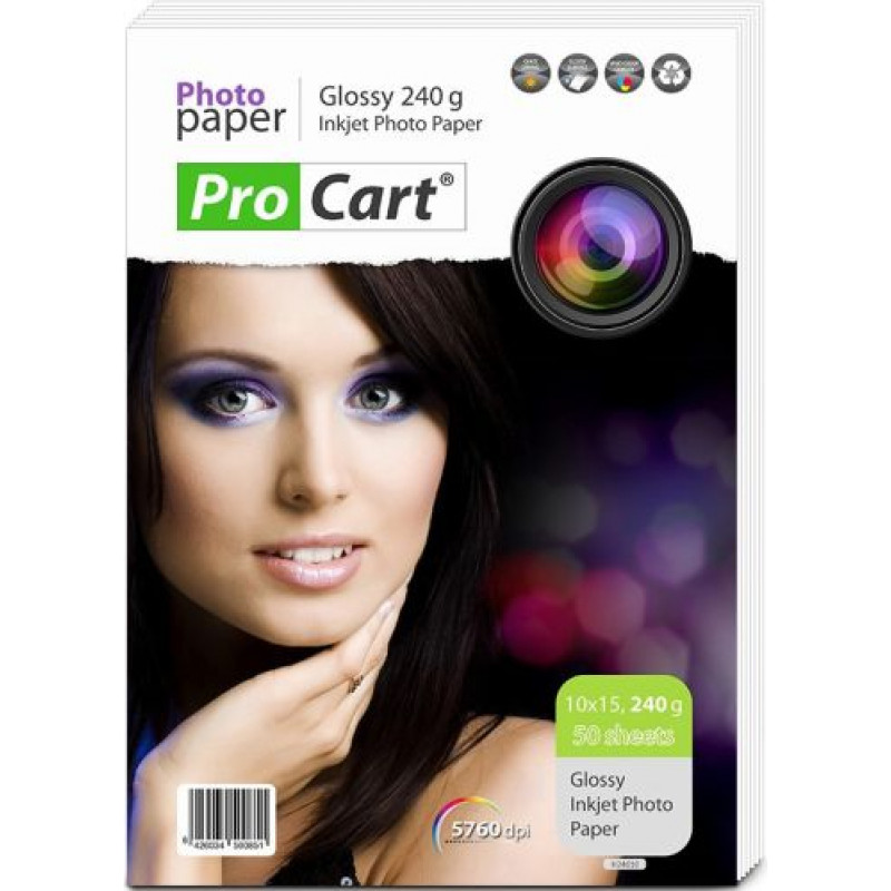 Procart glancēts foto papīrs A6 (10x15) 240g/m2 50 lapas