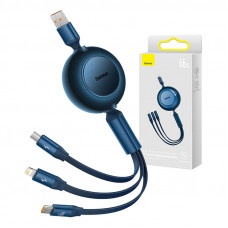 Baseus Bright Mirror 3, USB 3-in-1 cable for micro USB / USB-C / Lightning 66W / 2A 1.1m (Blue)