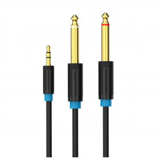 Vention Audio Cable 3.5mm TRS to 2x 6.35mm Vention BACBG 1.5m (black)