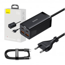 Sienas lādētājs 2xUSB-C + 2xUSB, 100W (melns) Baseus GaN3 Pro