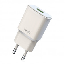 Sienas lādētājs XO L92D, 1x USB, 18W, QC 3.0 (balts)