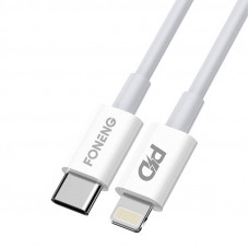 USB-C kabelis Lightning Foneng X31, 3A, 2M (balts)