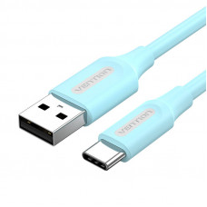 USB 2.0 A uz USB-C kabelis Vention COKSF 1 m 3 A gaiši zilā krāsā