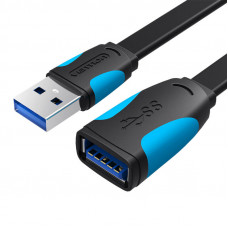 Vention Flat USB 3.0 pagarinātājs Vention VAS-A13-B150 1,5 m melns