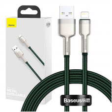 USB kabelis Baseus Cafule, 2.4A, 1m (zaļš)