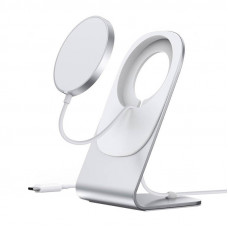 Choetech Holder with magnetic wireless charger Choetech H047 (silver)