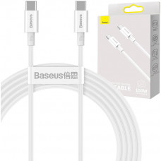 Baseus Superior sērijas kabelis no USB-C uz USB-C, 100 W, 2 m (balts)