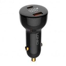 Ldnio C101 Car Charger, USB + USB-C, 100W + USB-C to Lightning Cable (Black)