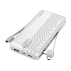 Powerbank LDNIO PL1013, 10000mAh + 3in1 kabelis (balts)