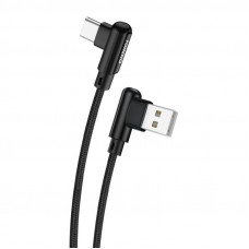 X70 leņķa USB uz USB-C kabelis, 3A, 1 m (melns)