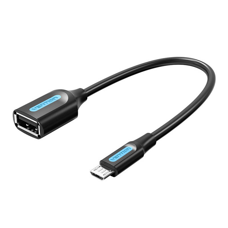 Vention Adapter cable OTG micro USB male to USB-A female Vention CCUBB 2A 0.15m (Black)