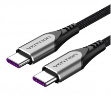 USB-C 2.0 uz USB-C kabelis Vention TAEHD 0,5 m PD 100 W pelēks