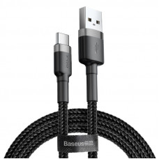 Baseus Cafule kabelis USB-C 3A 1m (pelēks+melns)