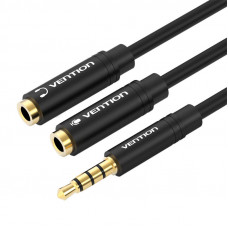 Vention Cable Audio 3.5mm Male to 2x 3.5mm Female Vention BBVBY 0.3m (black)