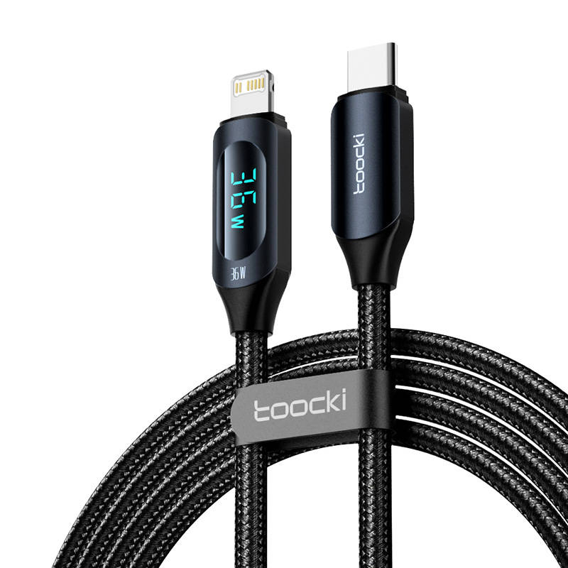 Toocki Charging Cable USB C-L, 1m, 36W (Black)