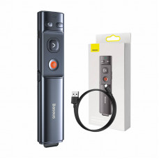 Baseus Orange Dot Multifunctionale remote control for presentation, with a green laser pointer - gray