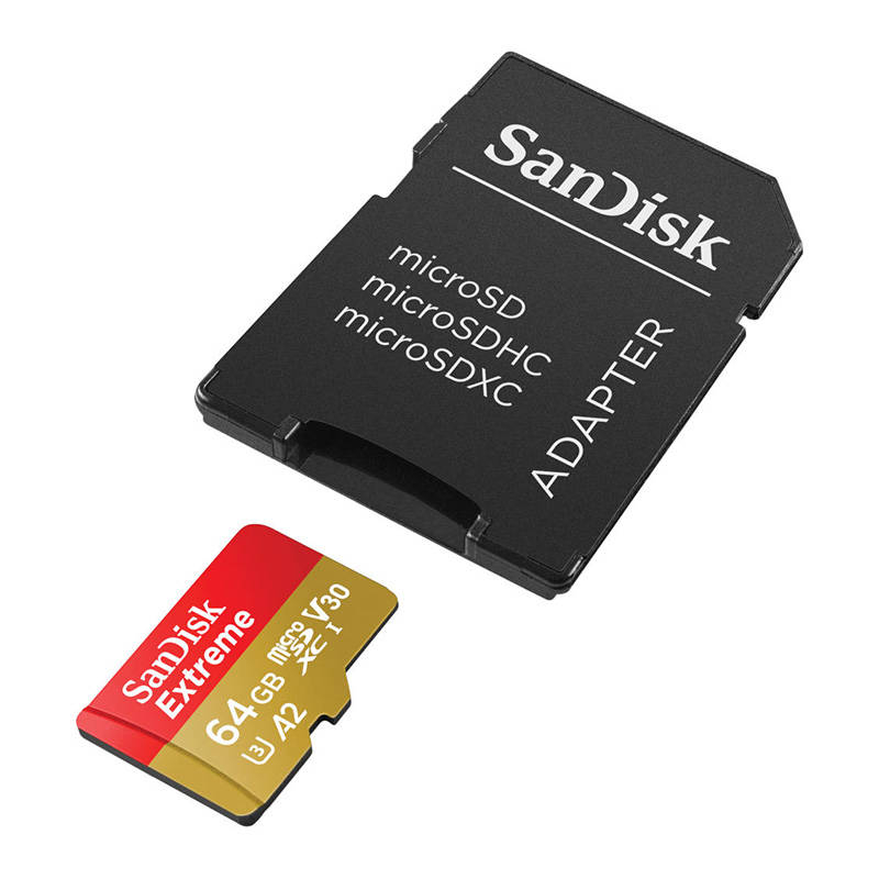 Atmiņas karte SANDISK EXTREME microSDXC 64 GB 170/80 MB/s UHS-I U3 (SDSQXAH-064G-GN6MA)