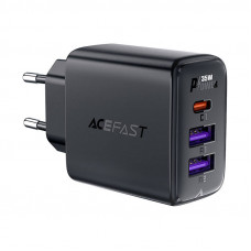 Sienas lādētājs Acefast A57 GaN 2xUSB-A+USB-C PD35W EU (melns)