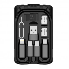 Budi Multi-functional box for phones Budi 515C, 6 types cables (black)